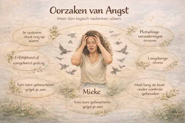 mieke-loor-angst-paniek-hypnotherapie-jouw-eigen-veerkracht Infographic van Mieke Loor over oorzaken van angst en paniek met uitleg over hoe hypnotherapie helpt bij herstel